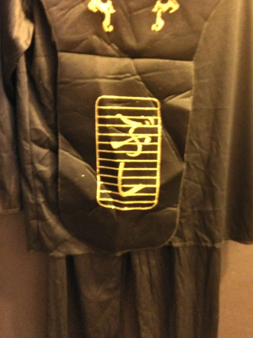 Halloween Costume Ninja Black Dragon Boy's Size L Black Tabard & Shoulder Armor